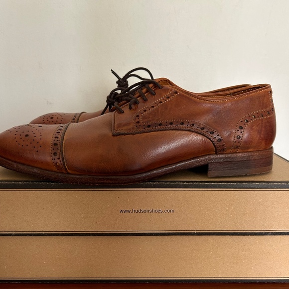 BNWOB Men\'s H by Hudson Brown Davern Drum Dye Brogue Derby Size US 9/UK 8/EU 42 main image 10